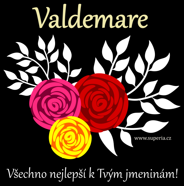 Valdemar (27. kvten), blahopn, pnka, blahopn k svtku, jmeninm, obrzek s textem. Valdek, Valdnek, Valdn, Valdou, Valdk, Valdouek, Valda
