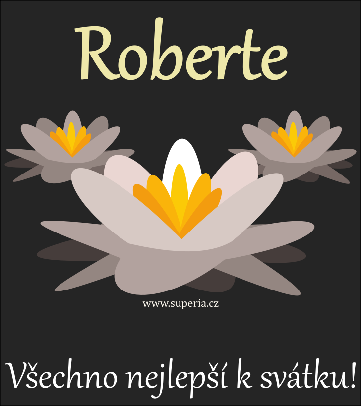 Robert (29. duben), blahopn, pnka, gratulace k svtku, jmeninm, obrzek s textem. Robertek, Bert, Robinek, Bertk, Robin, Robi, Robin