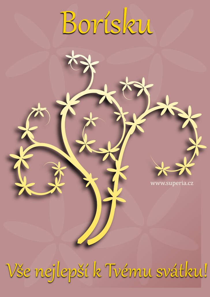 Boris (5. z���), obr�zkov� p��n�, p��n�, gratulace k sv�tku, jmenin�m ke sta�en� na email, mms. Bor�k, Borko, Borka, Bor�sek, Borisek