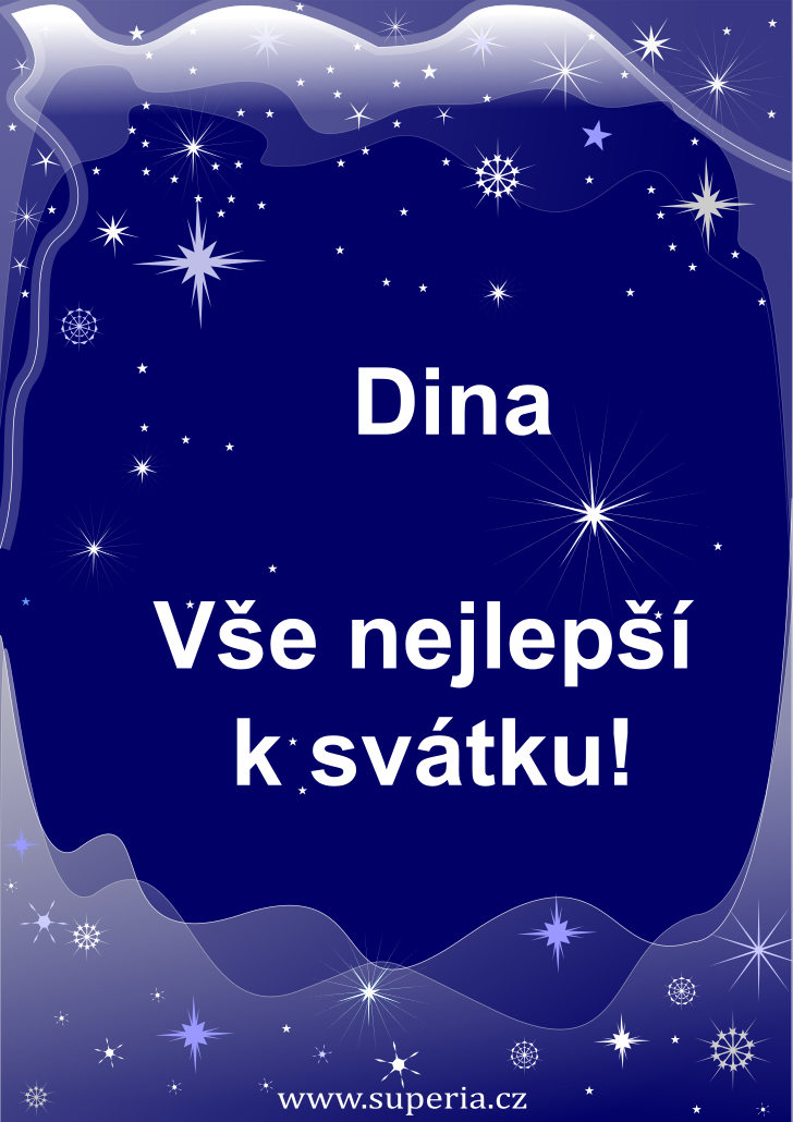 Dina (14. kvten), obrzkov pnko, gratulace, blahopn k svtku, jmeninm ke staen pro Dinatka, Dinka, Dinateka, Dinutka, Dinatuka, Dinuka