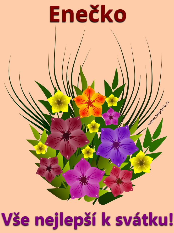 Ena (18. srpen), blahop��n�, p��n�, p��n��ka k sv�tku, jmenin�m, obr�zek s textem. Eny, Enynka, Enine�ka, Enka, Enu�ka, Enune�ka, Enou�ek, Enyne�ka