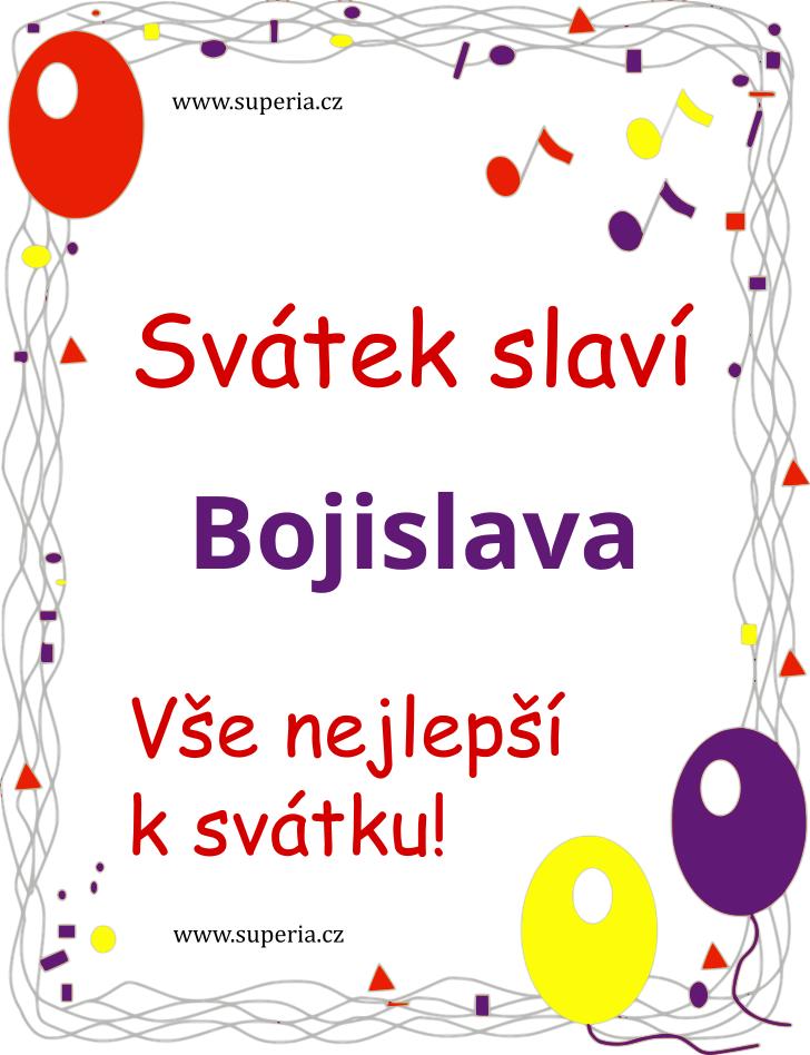 Bojislava (5. z), blahopn, pn, gratulace k svtku, jmeninm, obrzek s textem. Bojana, Bojislvka, Slvka, Bojanka, Bojka