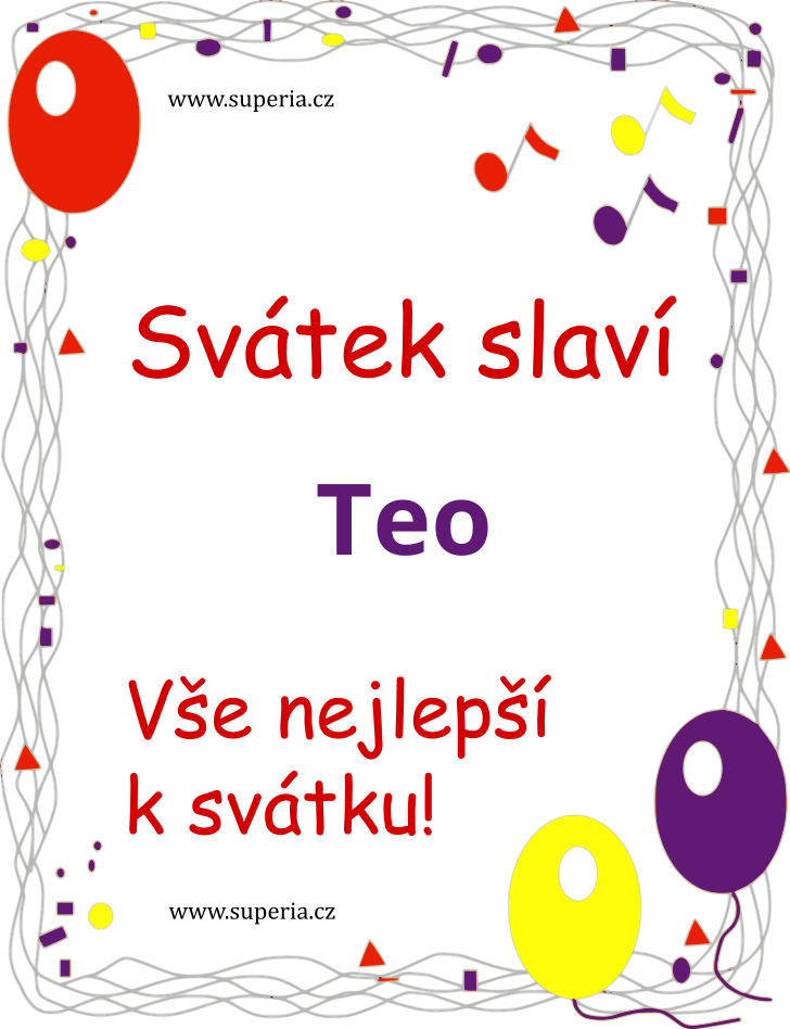 Teo - 23. jna 2024, texty sms zprv k svtku pro kluky i holky, pn k jmeninm (svtku) texty sms