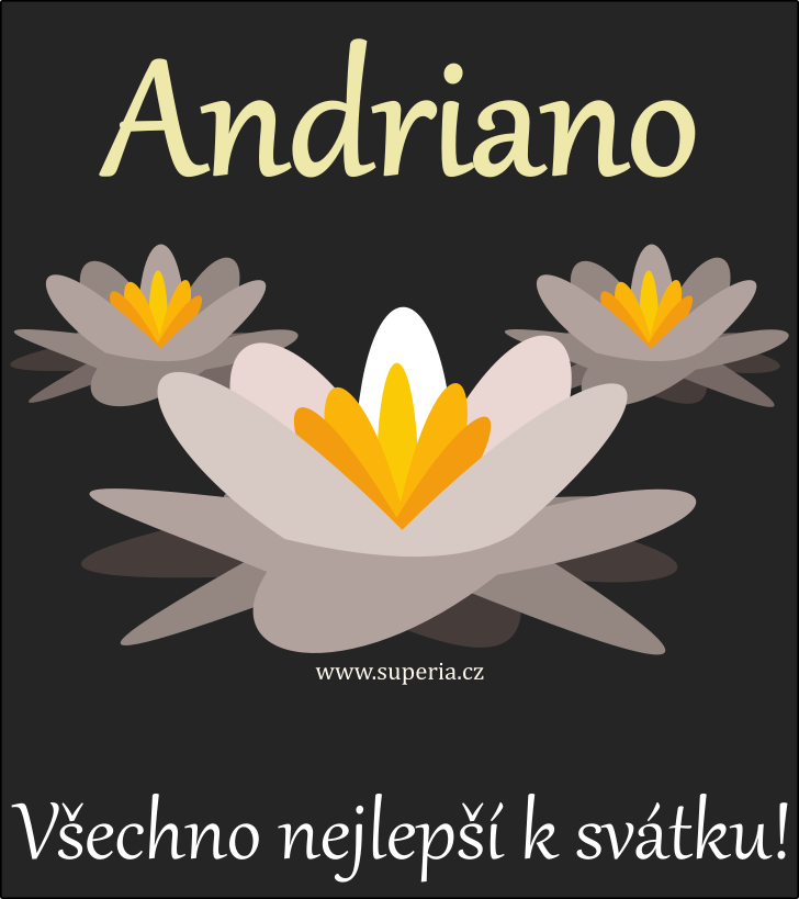 Andriana (26. z), obrzkov pn, pn, pn k svtku, jmeninm ke staen na email, mms. Andruneka, Andy, Andrinka, Ana, Anduka, Andi, Andruka, Andrineka