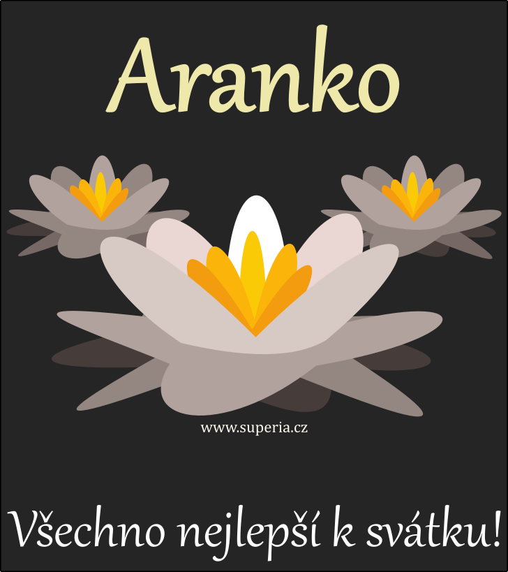 Aranka (8. nor), blahopn, pn, pnka k svtku, jmeninm, obrzek s textem. Aranika, Araneka, Aranineka, Aranuka, Arka, Ara