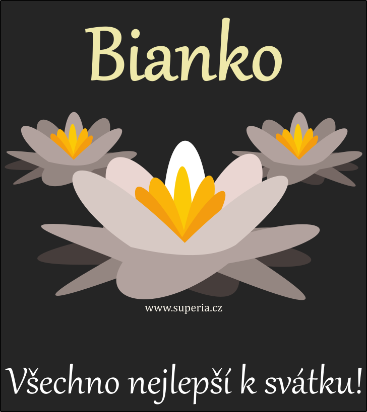 Bianka (21. ledna), obrzkov pn, pn, gratulace k svtku, jmeninm ke staen na email, mms. Bibinka, Bianeka, Bibineka, Bibi, Bianouek, Bianinka, Bianuka