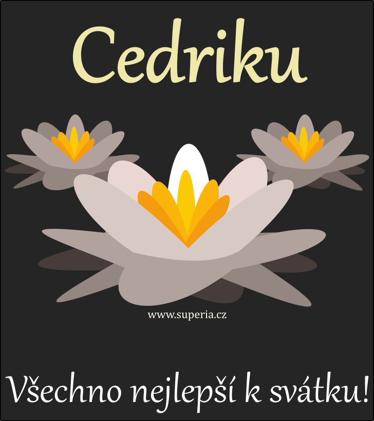 Cedrik (16. ervenec), blahopn, pn, blahopn k svtku, jmeninm, obrzek s textem. Cednek, Cedrnek, Ca, Cedrneek, Cedrouek, Cedriek, Cedrnek, Cedrek