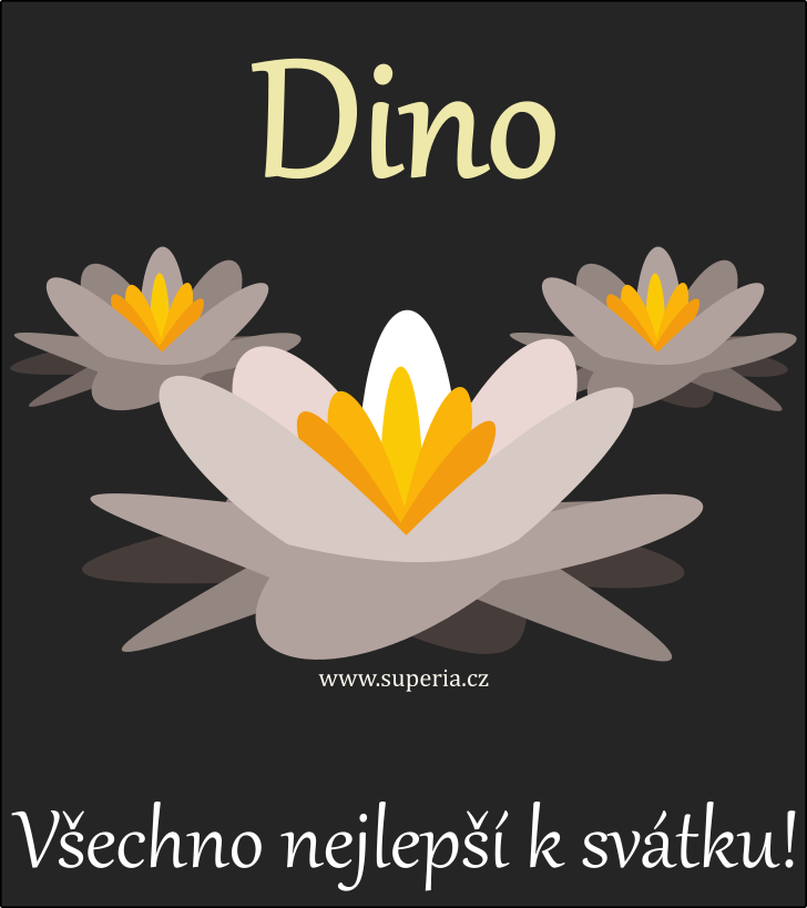 Dino (20. srpen), blahopn, pn, pn k svtku, jmeninm, obrzek s textem. Dinouek, Dinuek, Dineek, Dinnek, Dinko, Dinneek, Dink