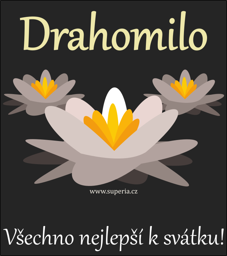 Drahomila (18. ervenec), blahopn, pnka, gratulace k svtku, jmeninm, obrzek s textem. Drahomilka, Draha, Drahomiluka, Drahnka, Drahneka, Drahomileka