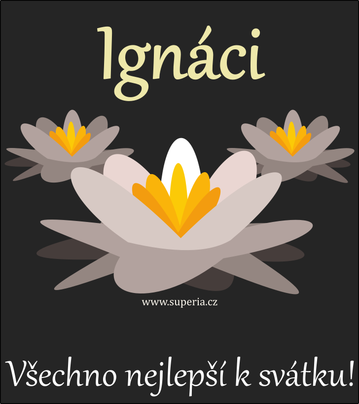 Ignc (31. ervenec), blahopn, pn, blahopn k svtku, jmeninm, obrzek s textem. Nc, Ncek, Ncin, Igi, Igy, Igncek, Nca, Ncek