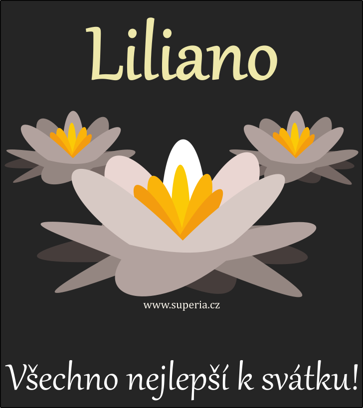 Liliana - 25. února 2024 - obrázkové přáníčko k svátku, jmeninám k zaslání emailem