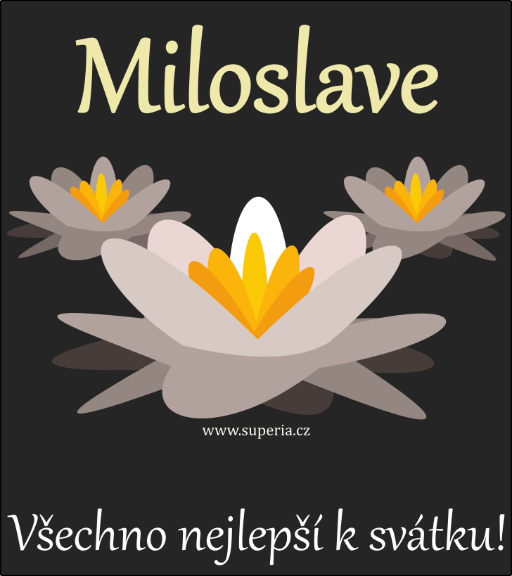 Miloslav (18. prosinec), blahopn, pn, pn k svtku, jmeninm, obrzek s textem. Milek, Slva, Slvek, Slveek, Milo, Miloslvek, Milouek, Miloek, Mla