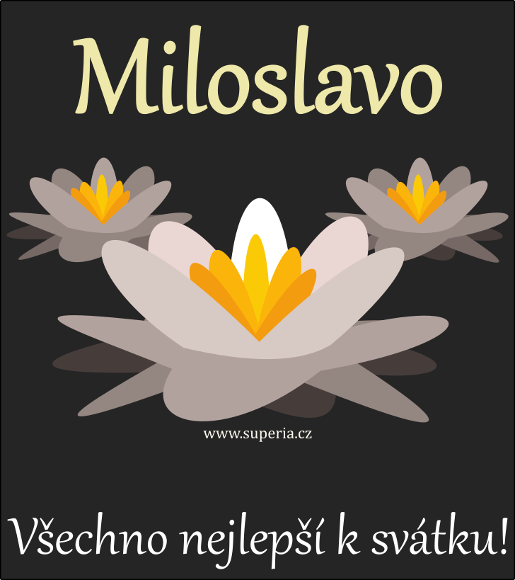 Miloslava (17. nor), blahopn, pn, pnka k svtku, jmeninm, obrzek s textem. Miluka, Milka, Milunka, Mili, Slvka, Mla