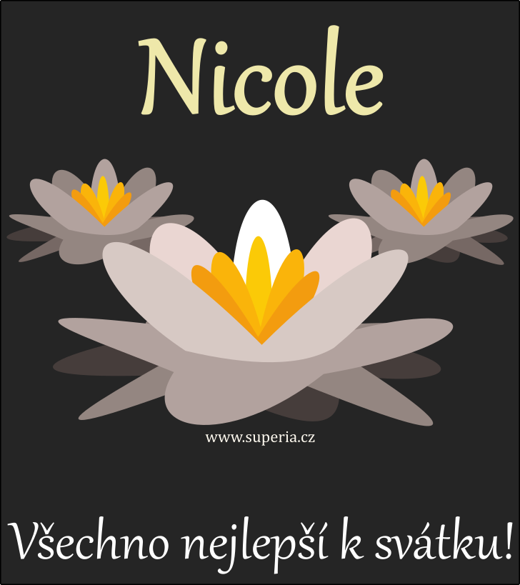 Nicole (20. listopadu), obrzkov pn, gratulace, pn k svtku, jmeninm ke staen na email, mms. Nikolka, Nikita, Niki, Niky, Nika