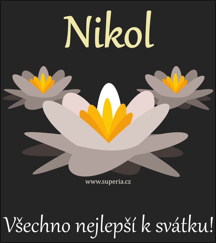 Nikol (20. listopad), obrzkov pnko, gratulace, pn k svtku, jmeninm ke staen pro Nikuka, Nikolka, Niky, Nikita, Niki, Nika, Kola