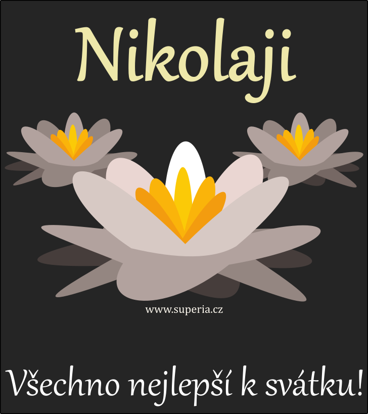 Nikolaj (20. listopad), blahopřání, přání, gratulace k svátku, jmeninám, obrázek s textem. Niky, Nikolka, Niki