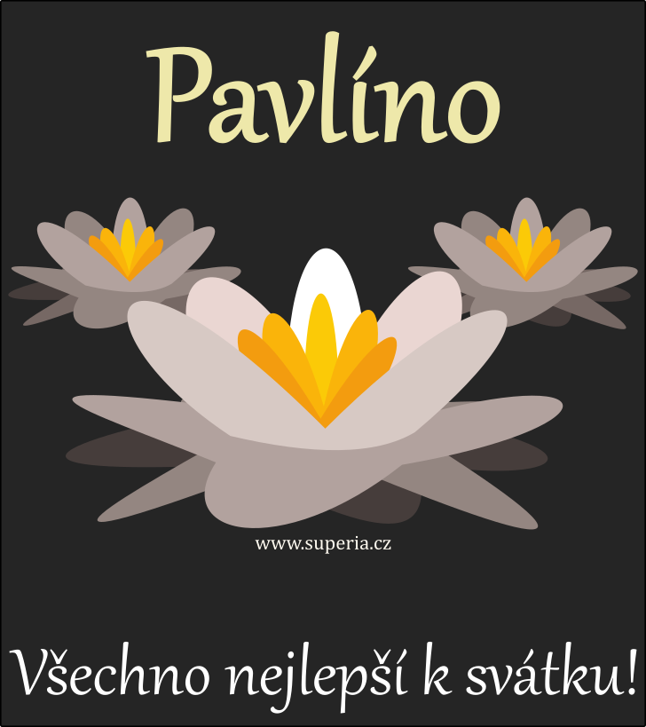 Pavlna (31. srpen), blahopn, pnka, pn k svtku, jmeninm, obrzek s textem. Pava, Pavlue, Paula, Pavlika, Paulna, Pavluna, Pja, Pavlnka, Pavluka, Pavlunka, Pjka, Pavka