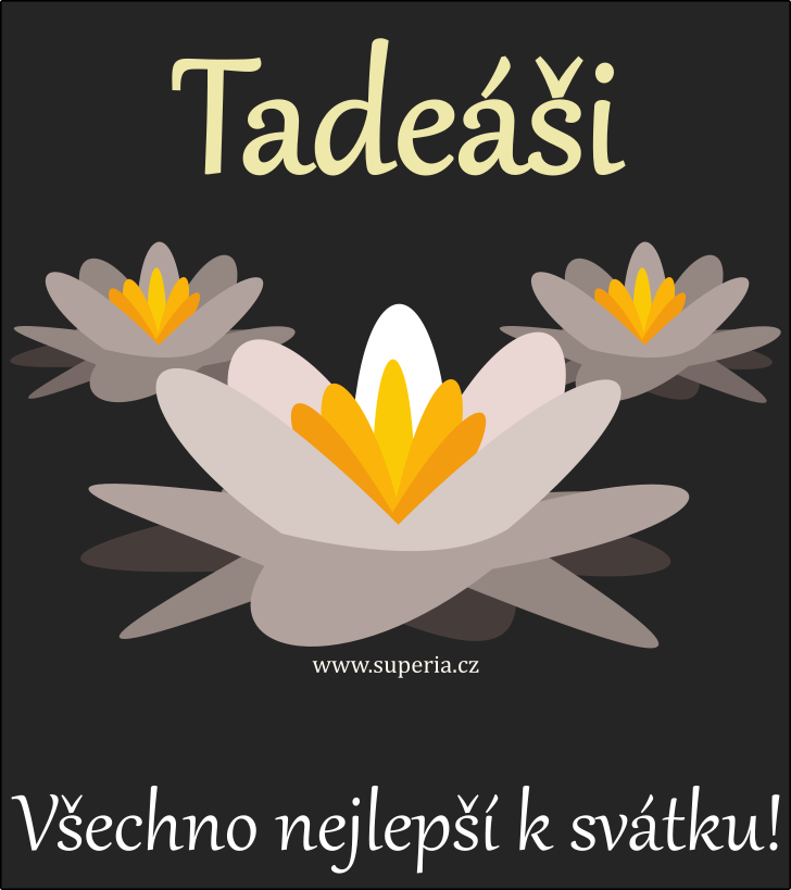 Tade (30. jen), blahopn, pnka, gratulace k svtku, jmeninm, obrzek s textem. Tadeek, Tda, Tadek, Tadouek, Tady, Tad, Tadk