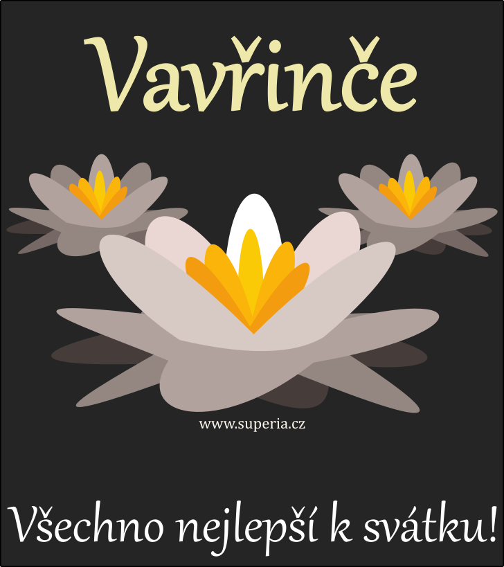 Vavinec (10. srpen), blahopn, pn, gratulace k svtku, jmeninm, obrzek s textem. Vavineek, Vvra, Vavk, Vava