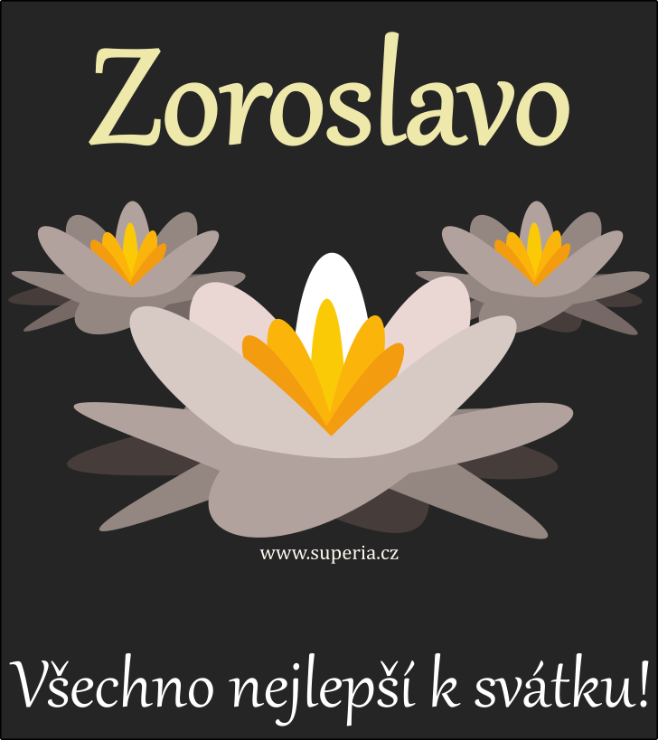 Zoroslava (12. únor), blahopřání, blahopřání, přáníčka k svátku, jmeninám, obrázek s textem. Zorka, Zoroslávka, Zoroslávinka, Zorčička, Zoroslávečka, Zory, Zori